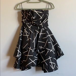 C/MEO Collective Strapless Cocktail Dress